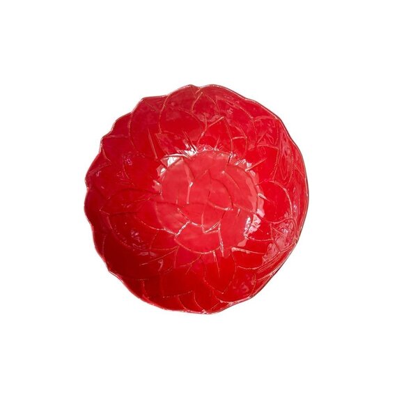 Vintage Leonardo Foglio Red Vietri Majolica Leaves Serving Bowl Made in Italy - Picture 3 of 7